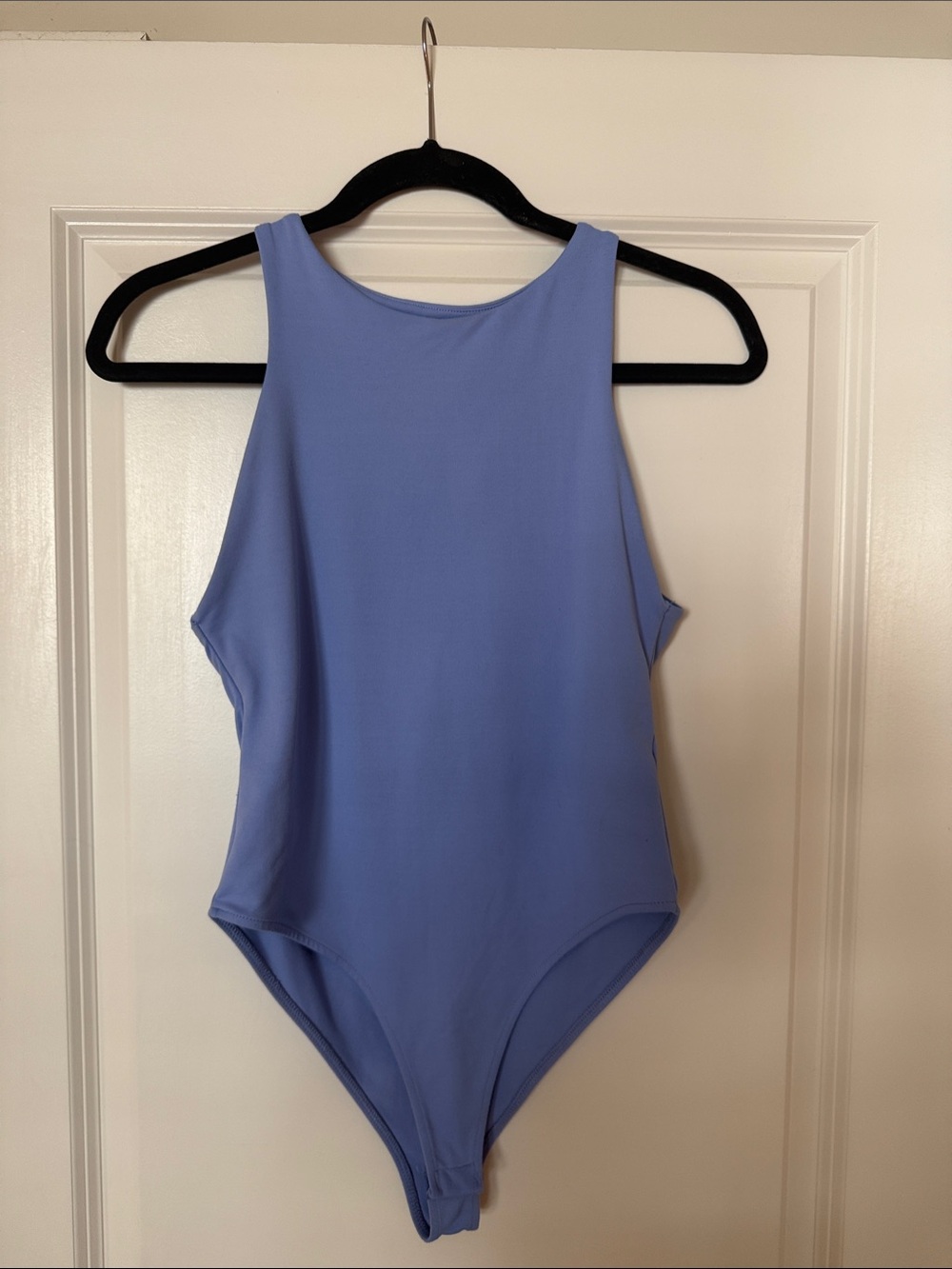 High-Neck Zara bodysuit in Periwinkle